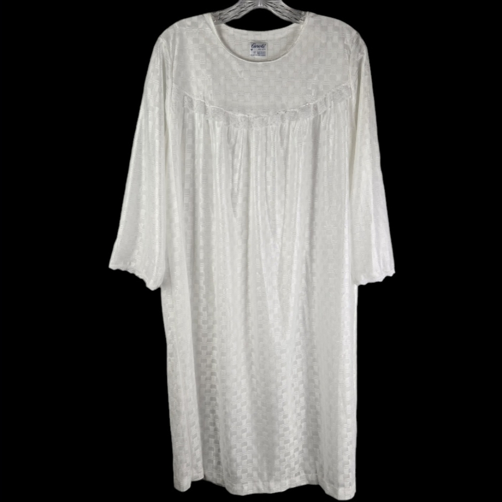 Vintage Carole  White Adaptive Hospital Night Gown MuMu Womens Size Medium